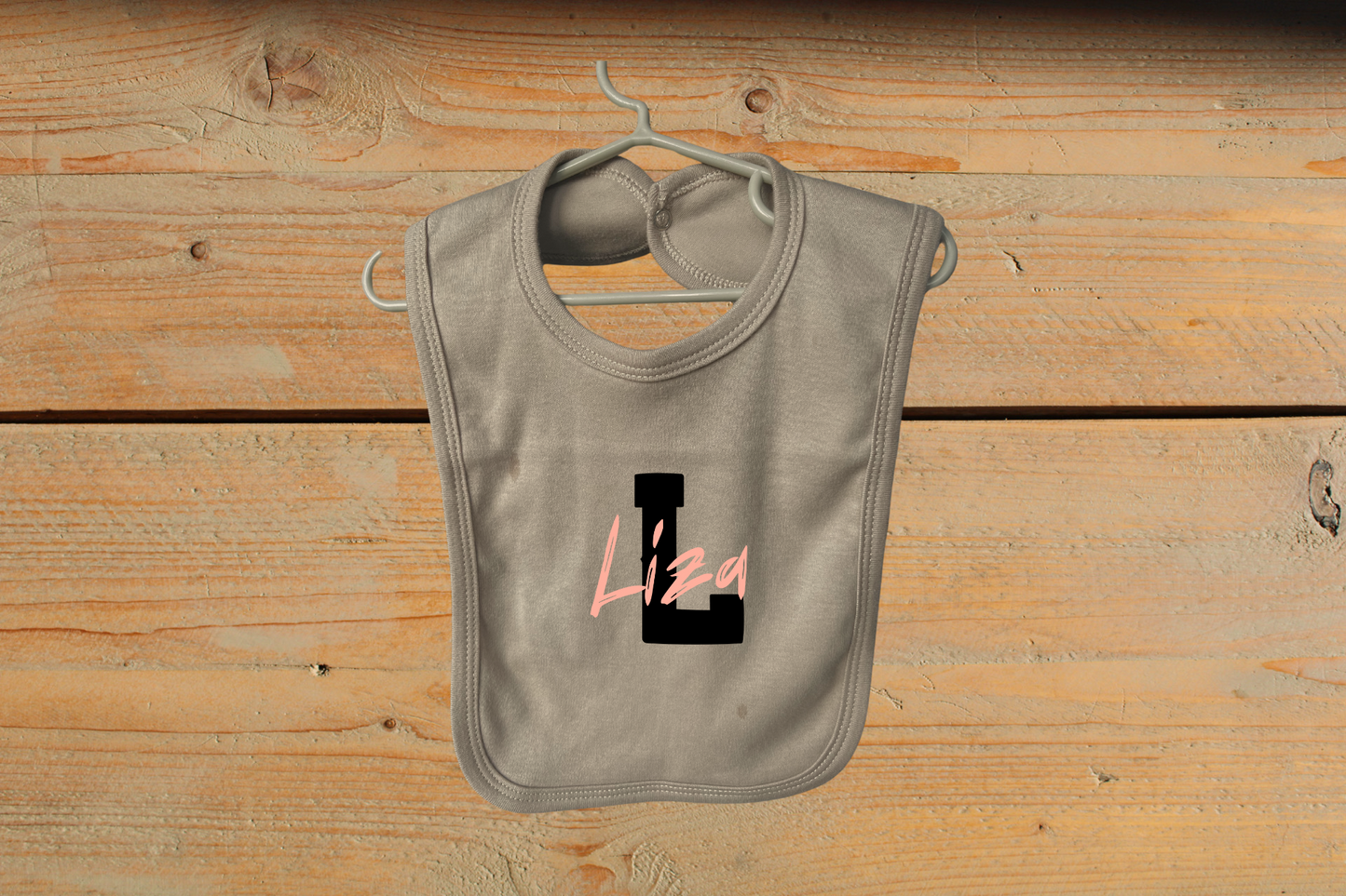 Slabbetje met Naam Roze