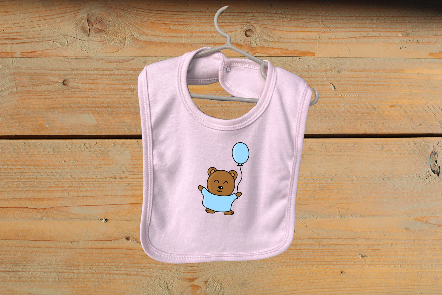 Slabbetje 'Little Baby Bear' met ballon Blauw
