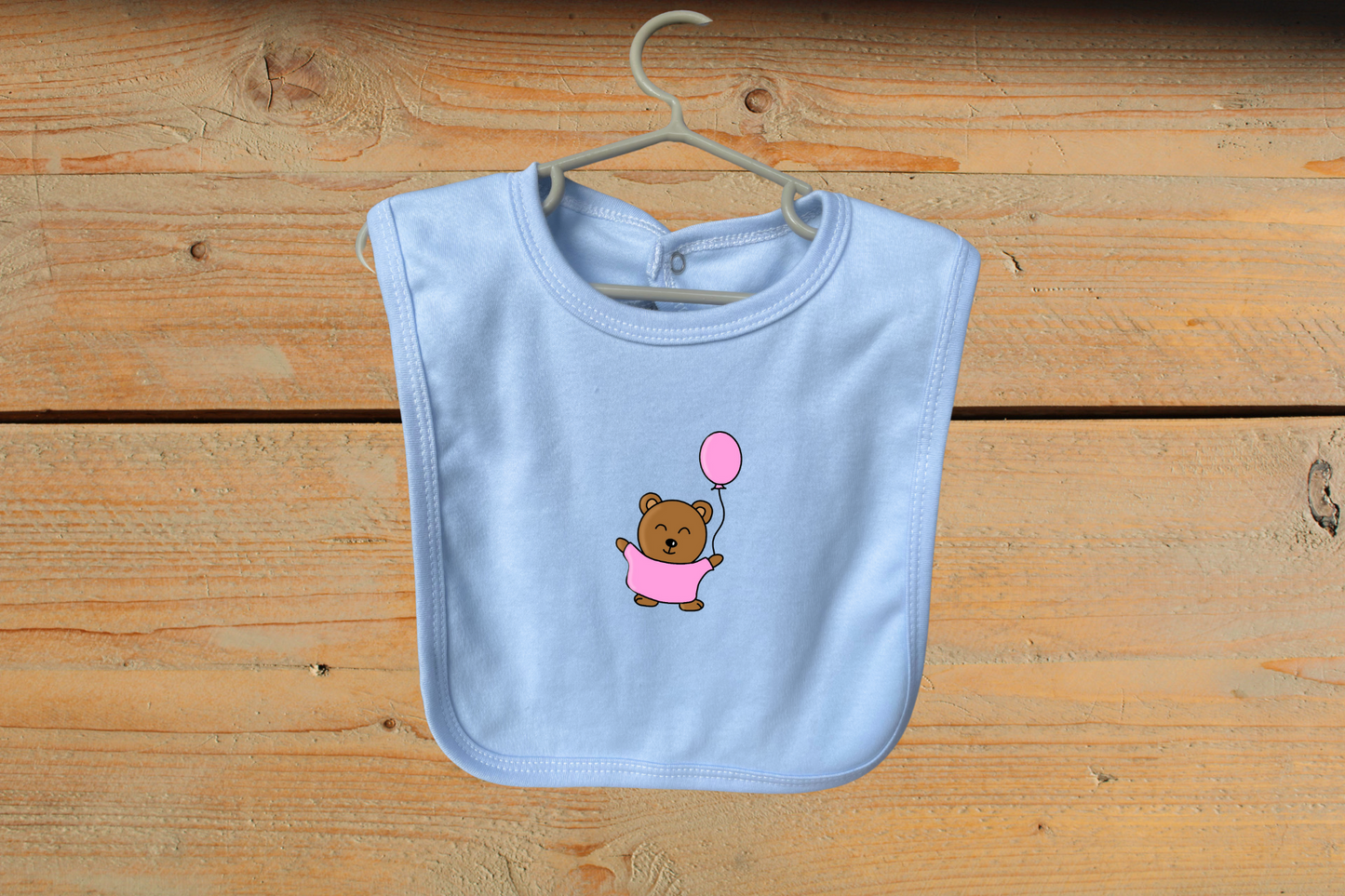Slabbetje 'Little Baby Bear' met ballon Roze