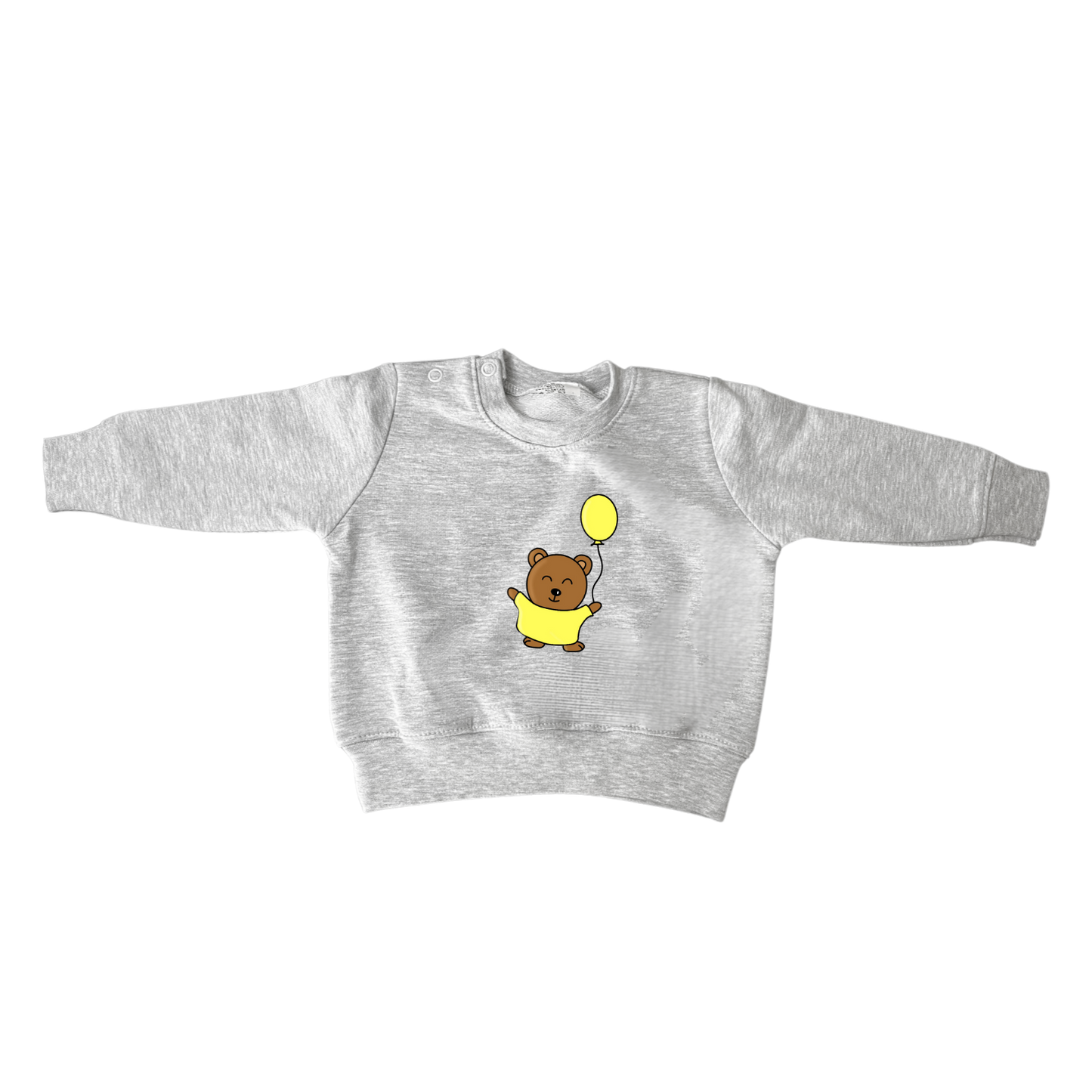 Sweater 'Little Baby Bear' met ballon Geel