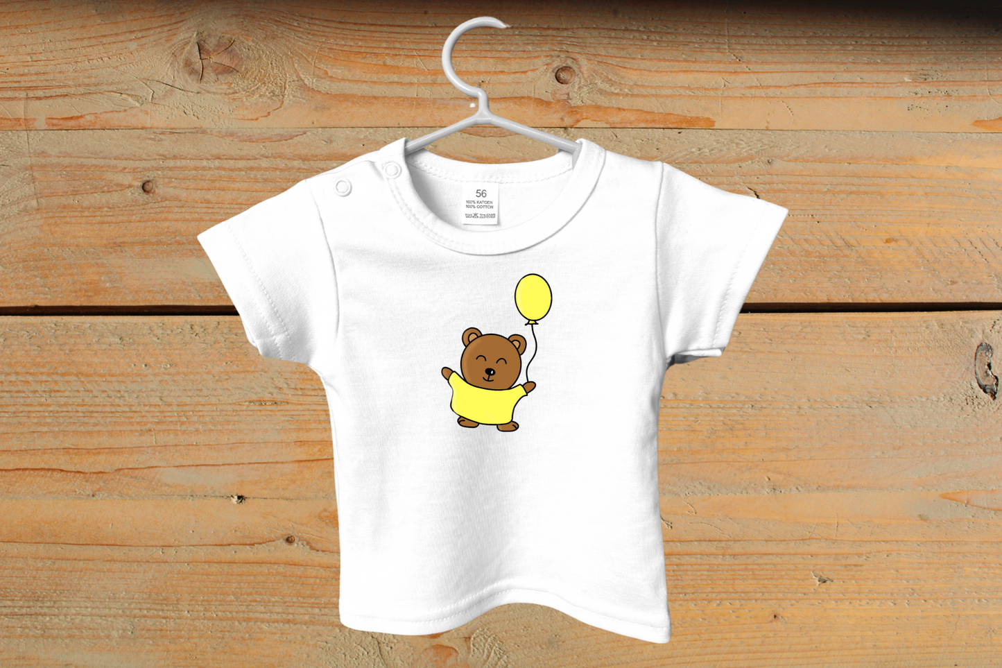 T-shirt Little Baby Bear met Ballon Geel