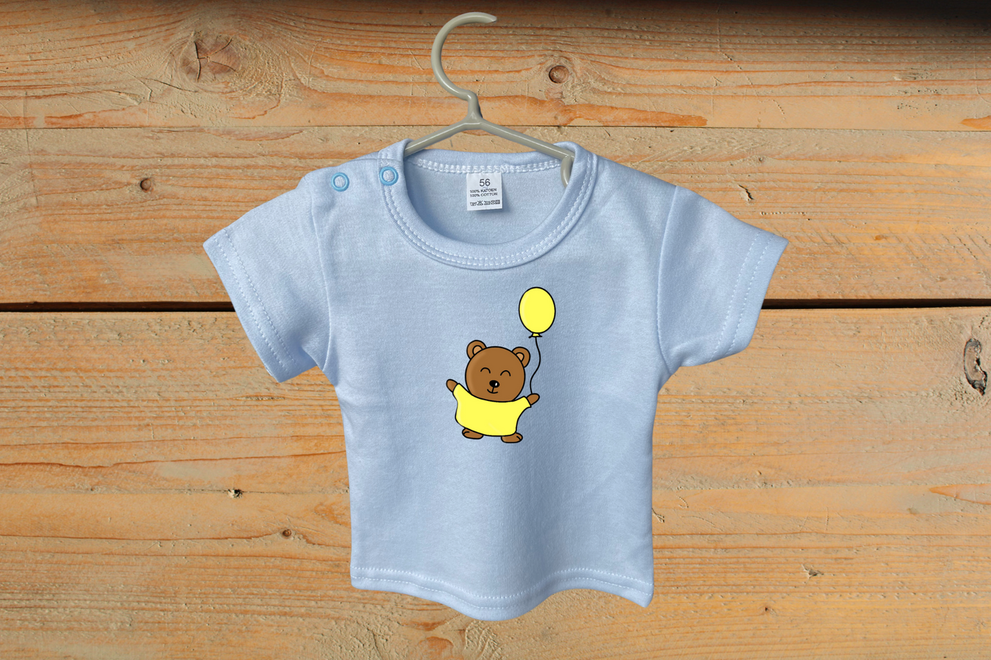 T-shirt Little Baby Bear met Ballon Geel