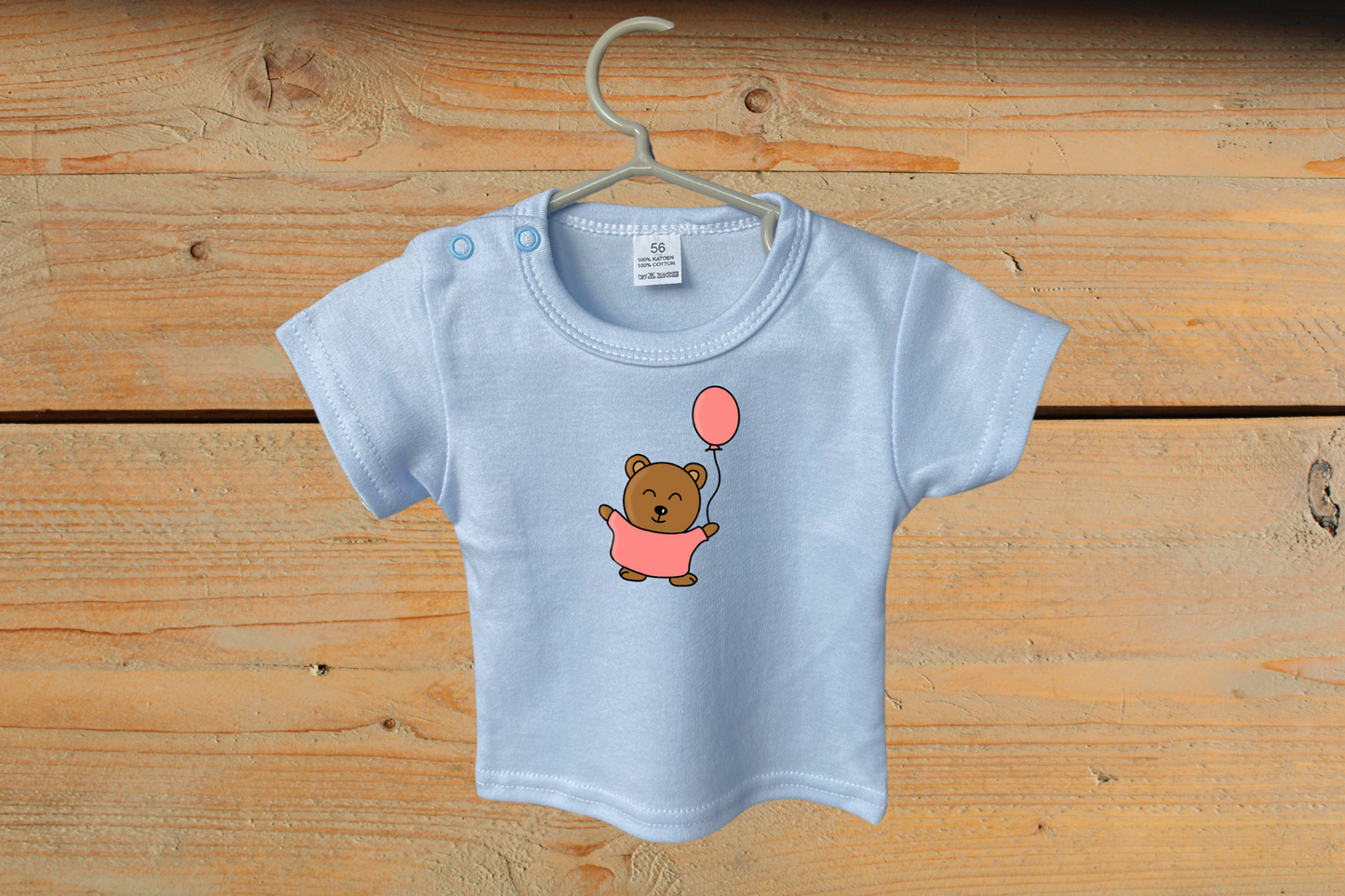 T-shirt Little Baby Bear met ballon Rood