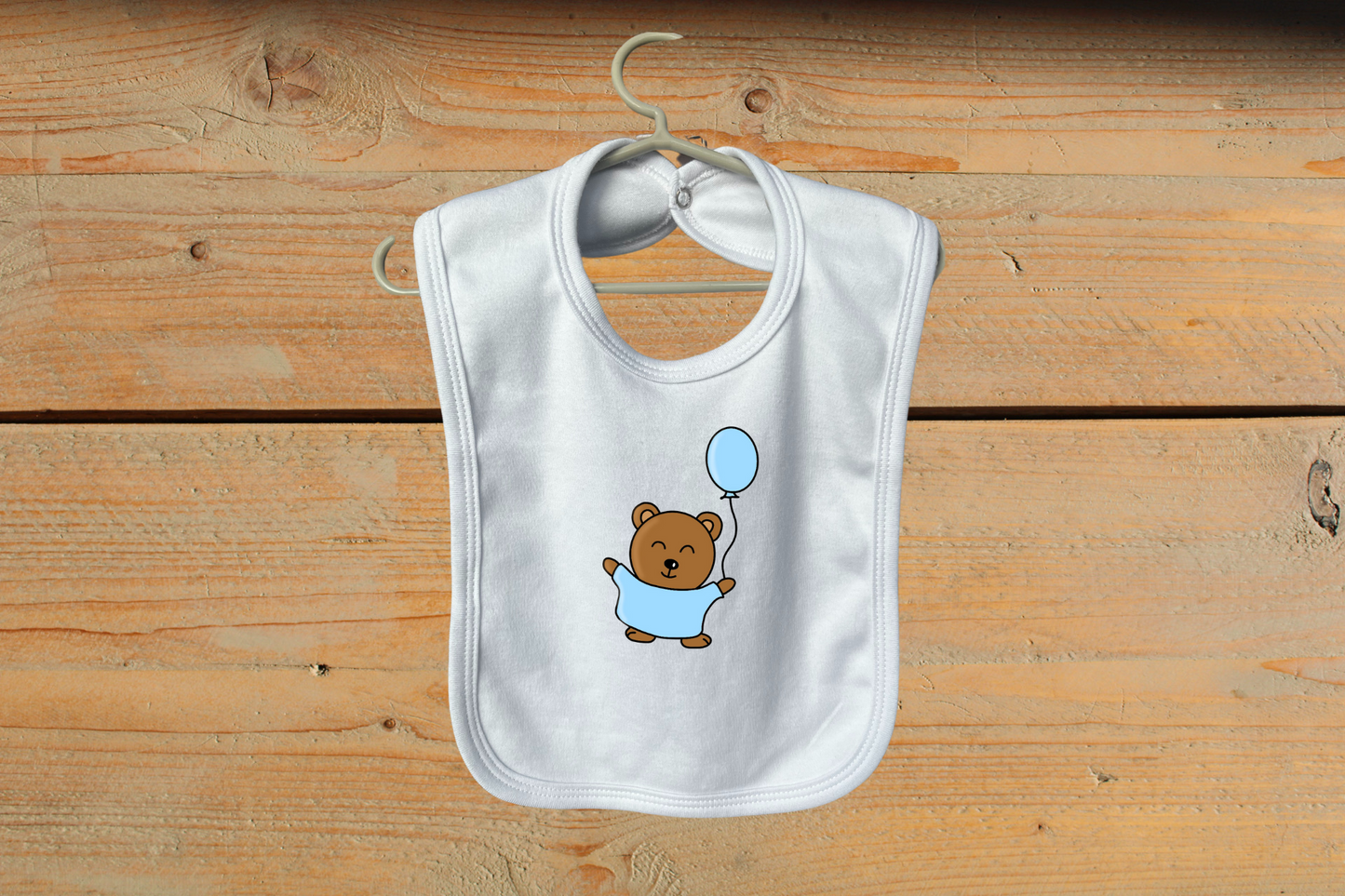 Slabbetje 'Little Baby Bear' met ballon Blauw