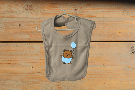 Slabbetje 'Little Baby Bear' met ballon Blauw