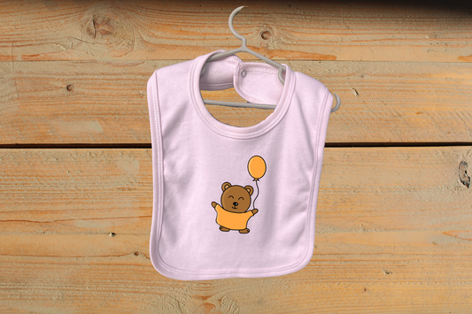 Slabbetje 'Little Baby Bear' met ballon Oranje