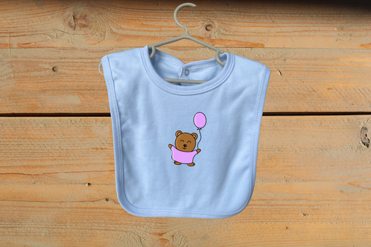 Slabbetje 'Little Baby Bear' met ballon Paars