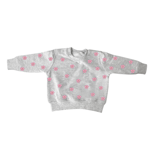 Sweater: Roze Bloemen