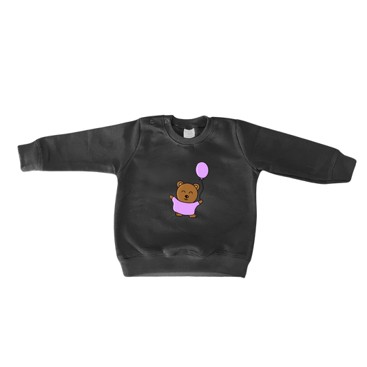 Sweater 'Little Baby Bear' met ballon Paars