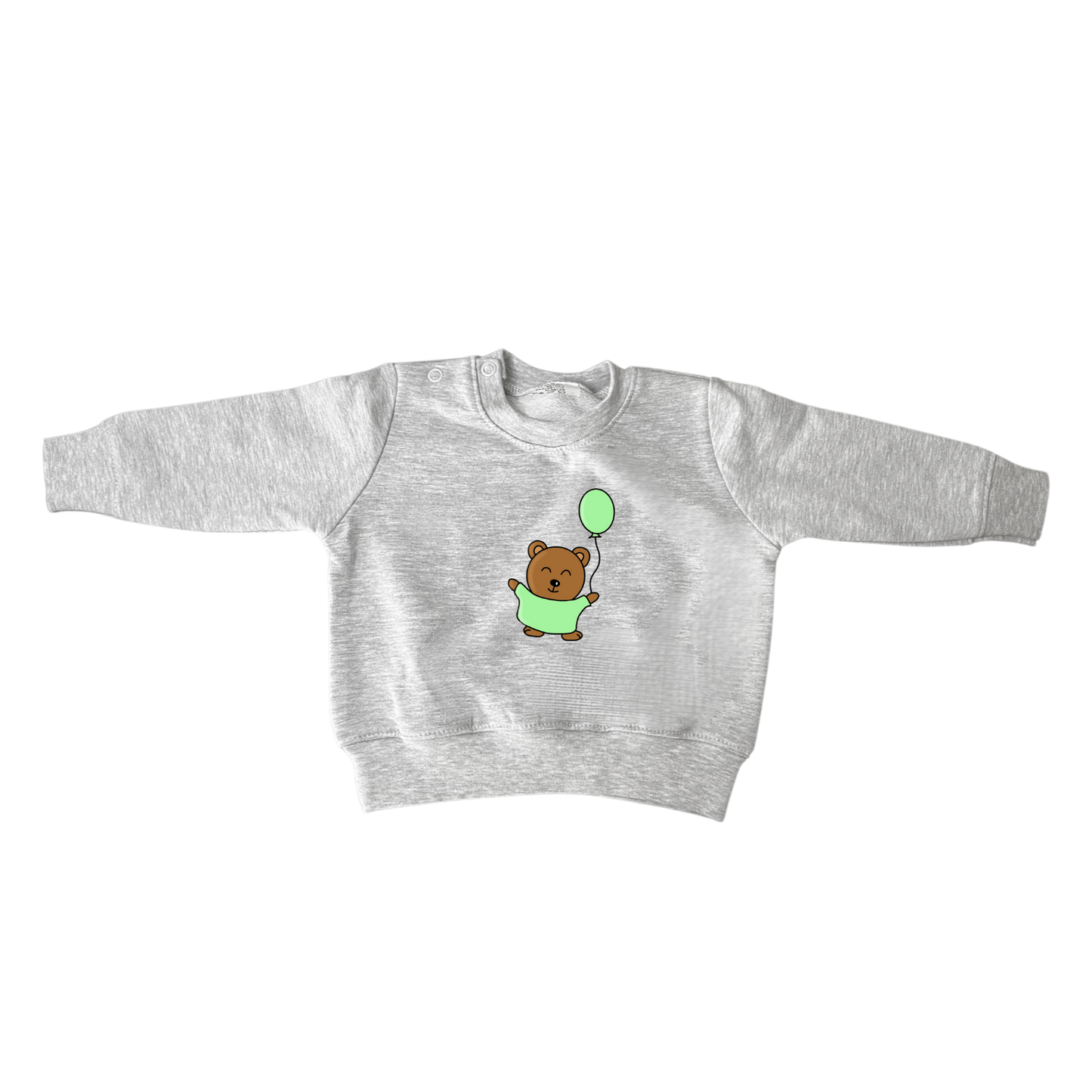 Sweater 'Little Baby Bear' met Ballon Groen