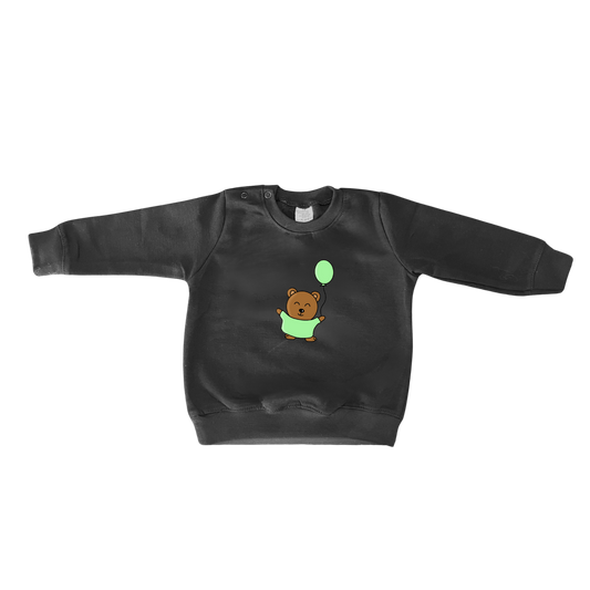 Sweater 'Little Baby Bear' met Ballon Groen