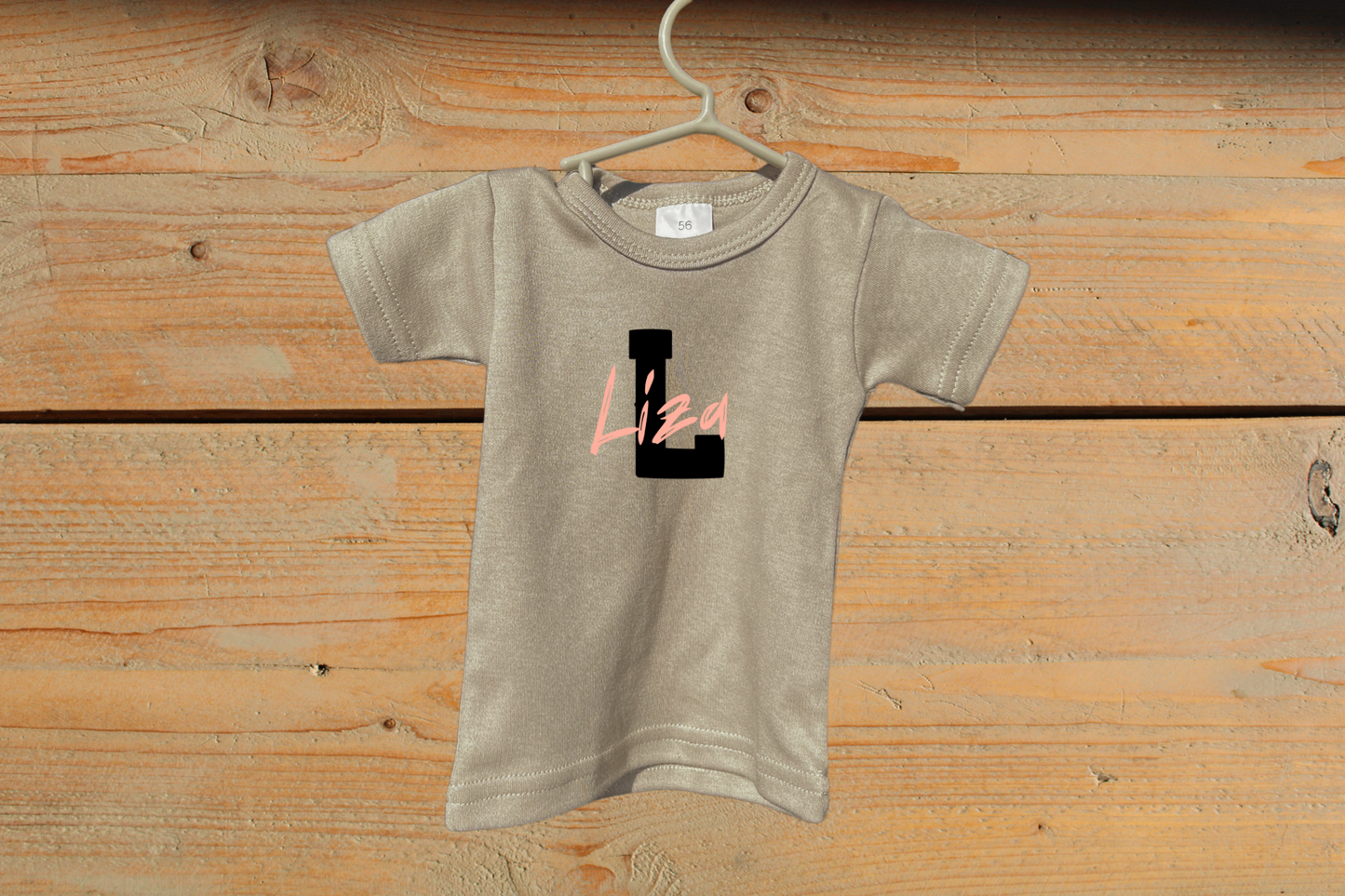 T-shirt met naam Roze