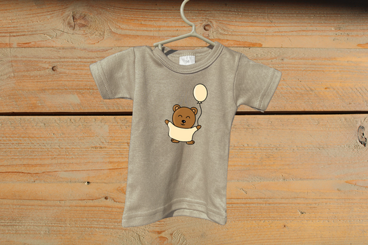 T-shirt Little Baby Bear met Ballon Beige