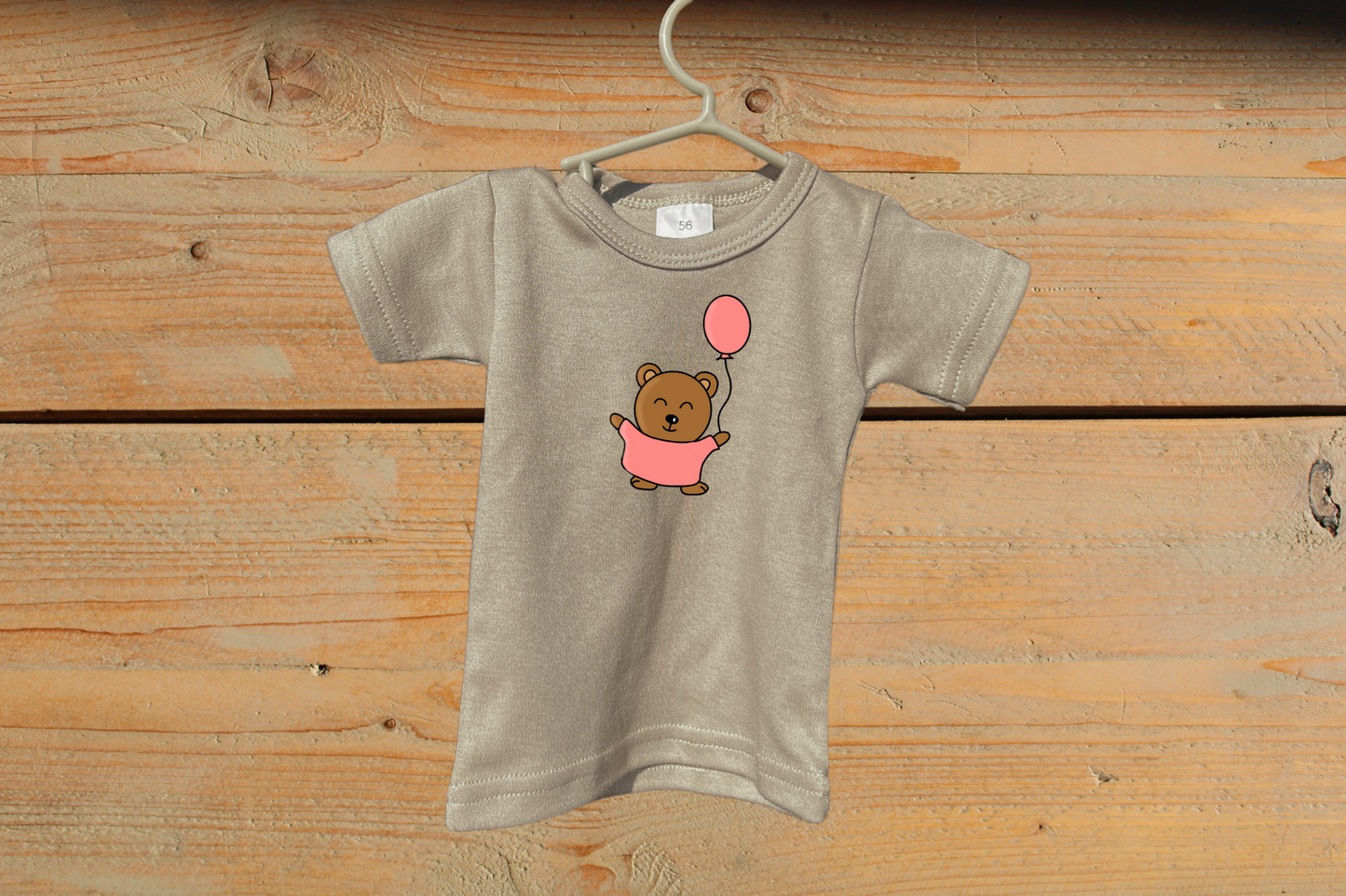 T-shirt Little Baby Bear met ballon Rood