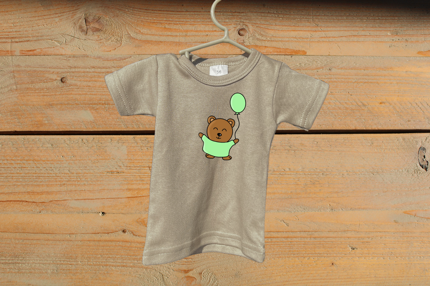 T-shirt Little Baby Bear met Ballon Groen