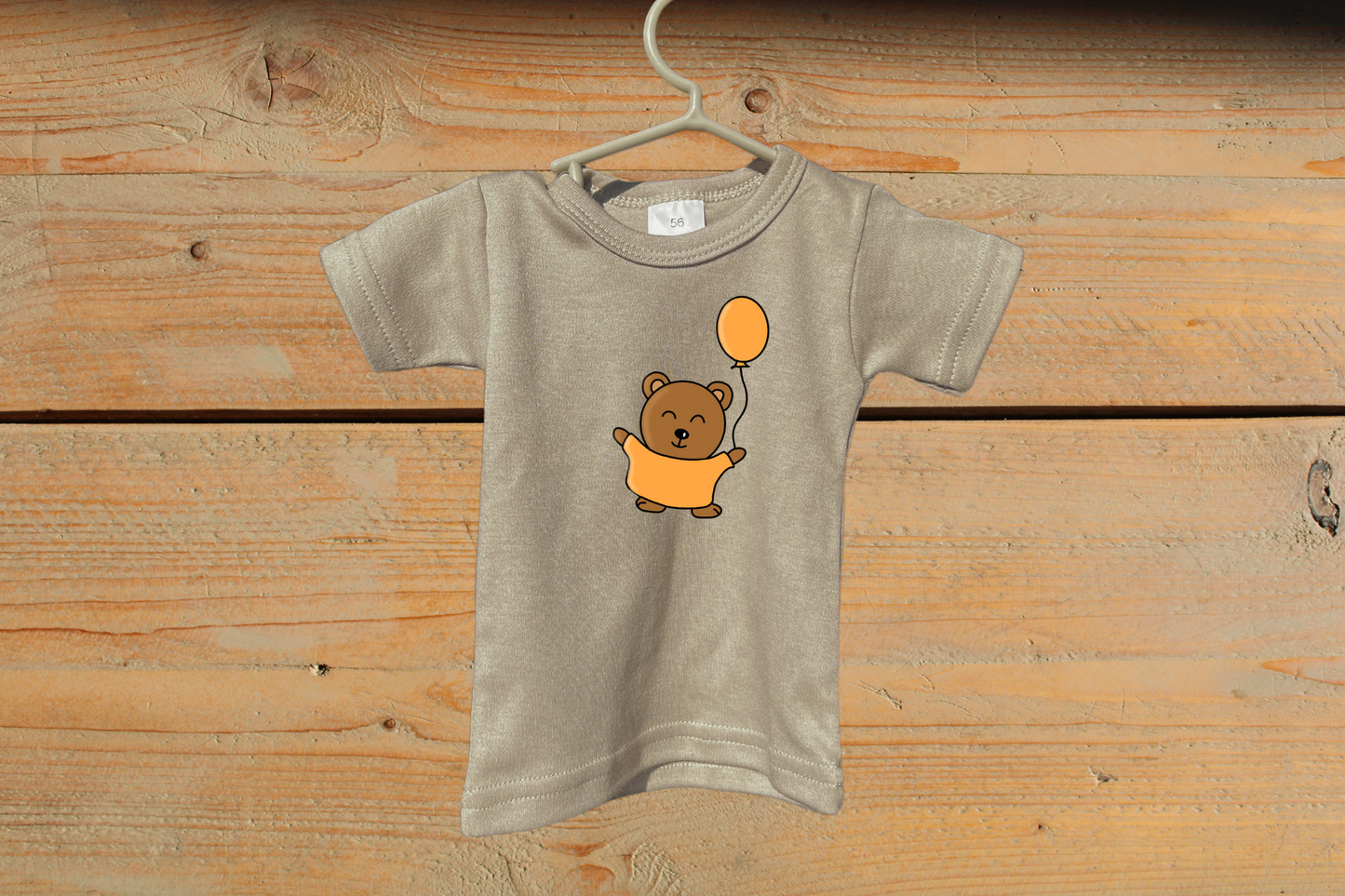 T-shirt Little Baby Bear met Ballon Oranje