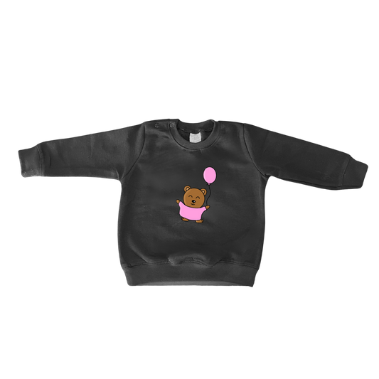 Sweater 'Little Baby Bear' met ballon Roze