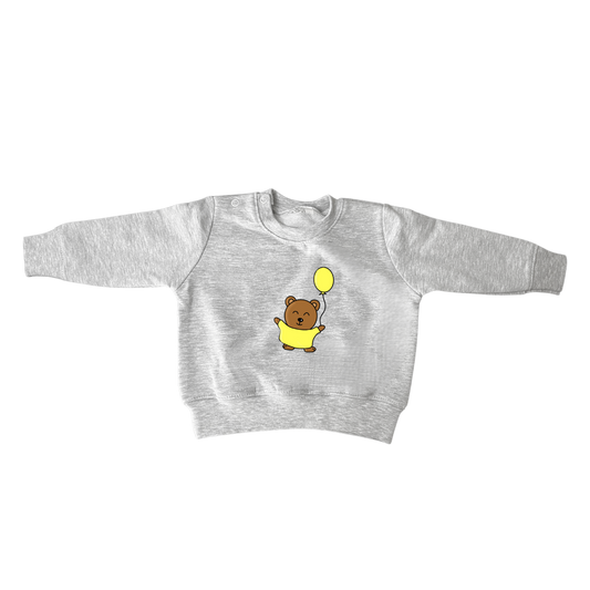 Sweater 'Little Baby Bear' met ballon Geel