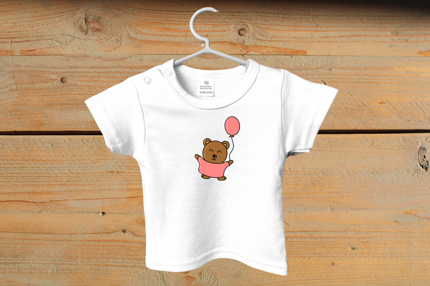 T-shirt Little Baby Bear met ballon Rood
