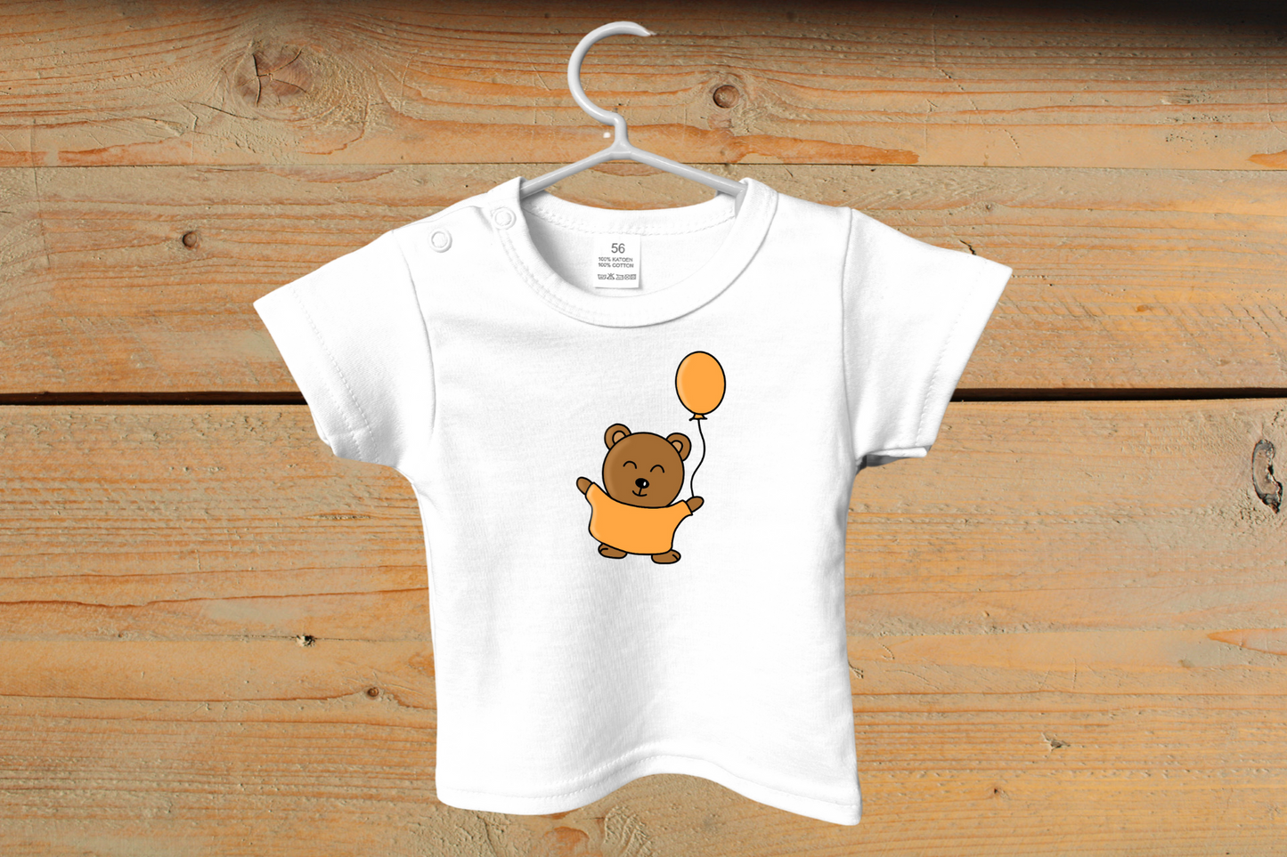 T-shirt Little Baby Bear met Ballon Oranje