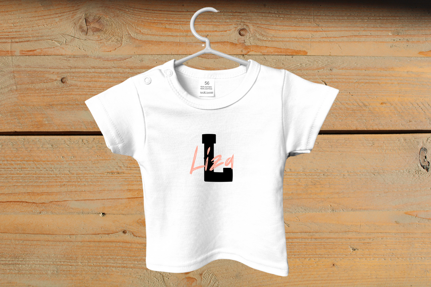T-shirt met naam Roze
