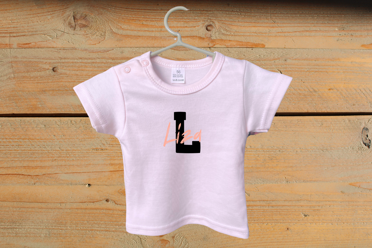 T-shirt met naam Roze