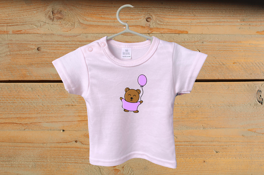 T-shirt Little Baby Bear met Ballon Paars