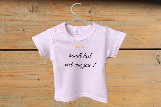 T-shirt: 'Papa houdt heel veel van jou!' Oranje