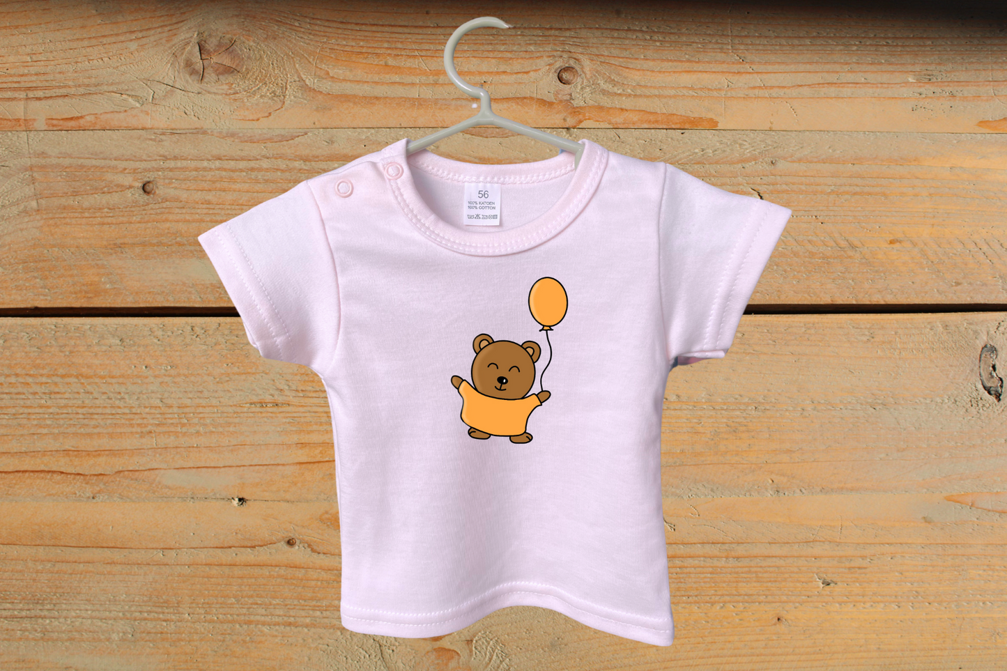 T-shirt Little Baby Bear met Ballon Oranje