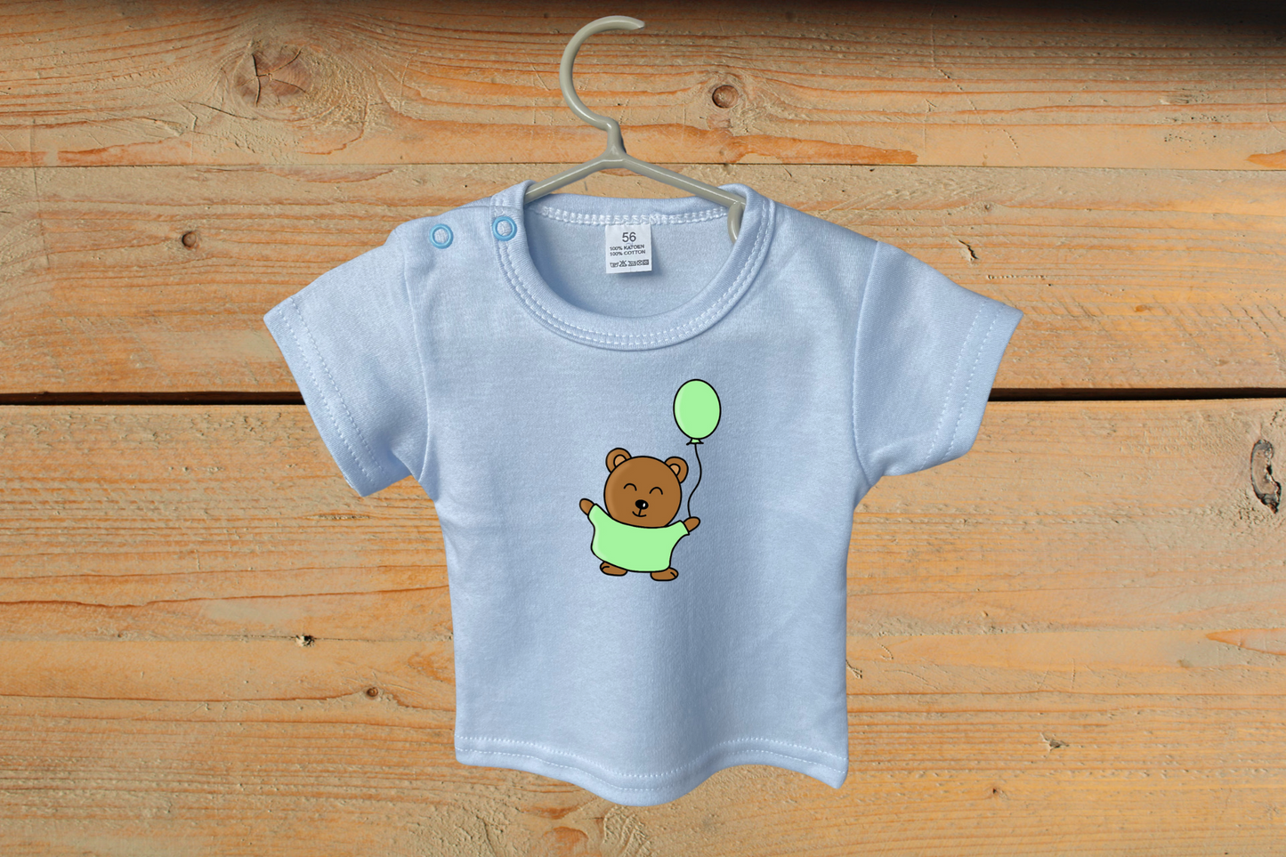 T-shirt Little Baby Bear met Ballon Groen