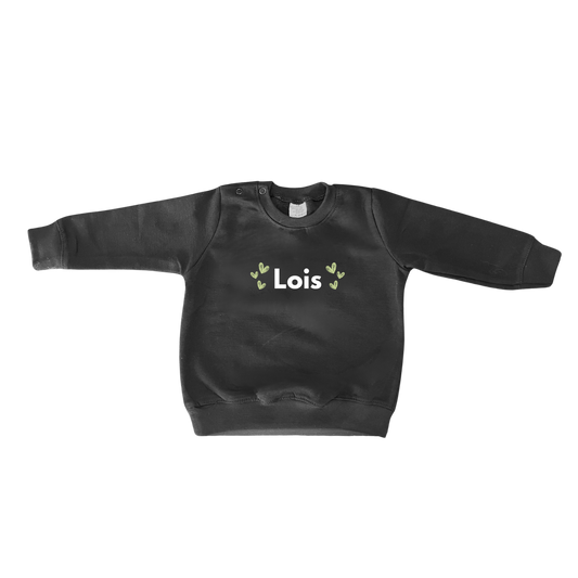 Sweater met Naam en Groene hartjes