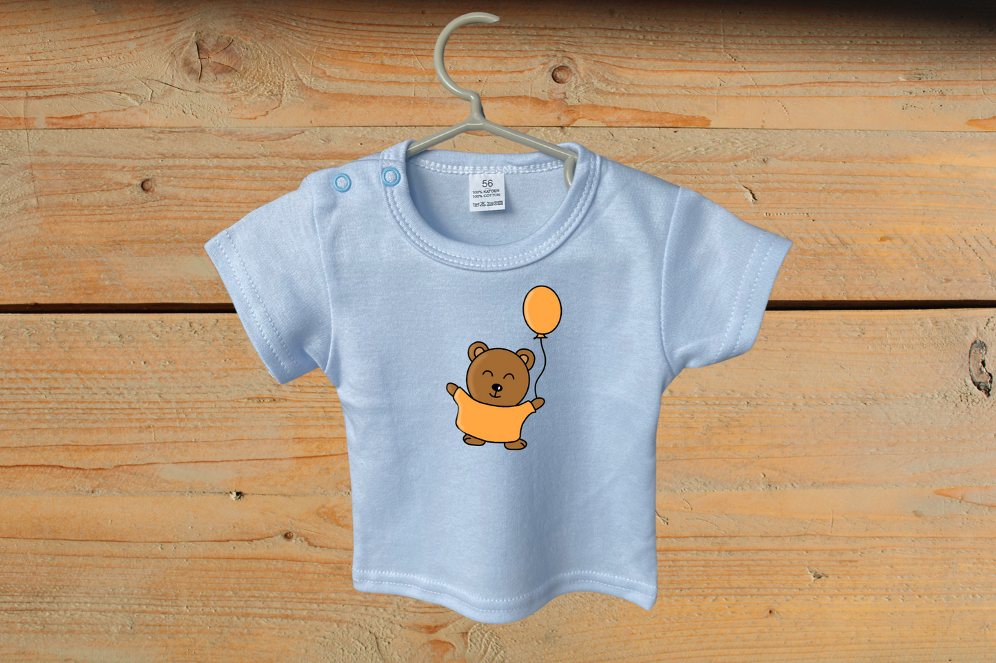 T-shirt Little Baby Bear met Ballon Oranje