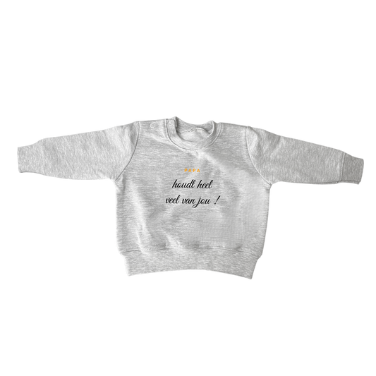 Sweater: 'Papa houdt heel veel van jou!' Oranje