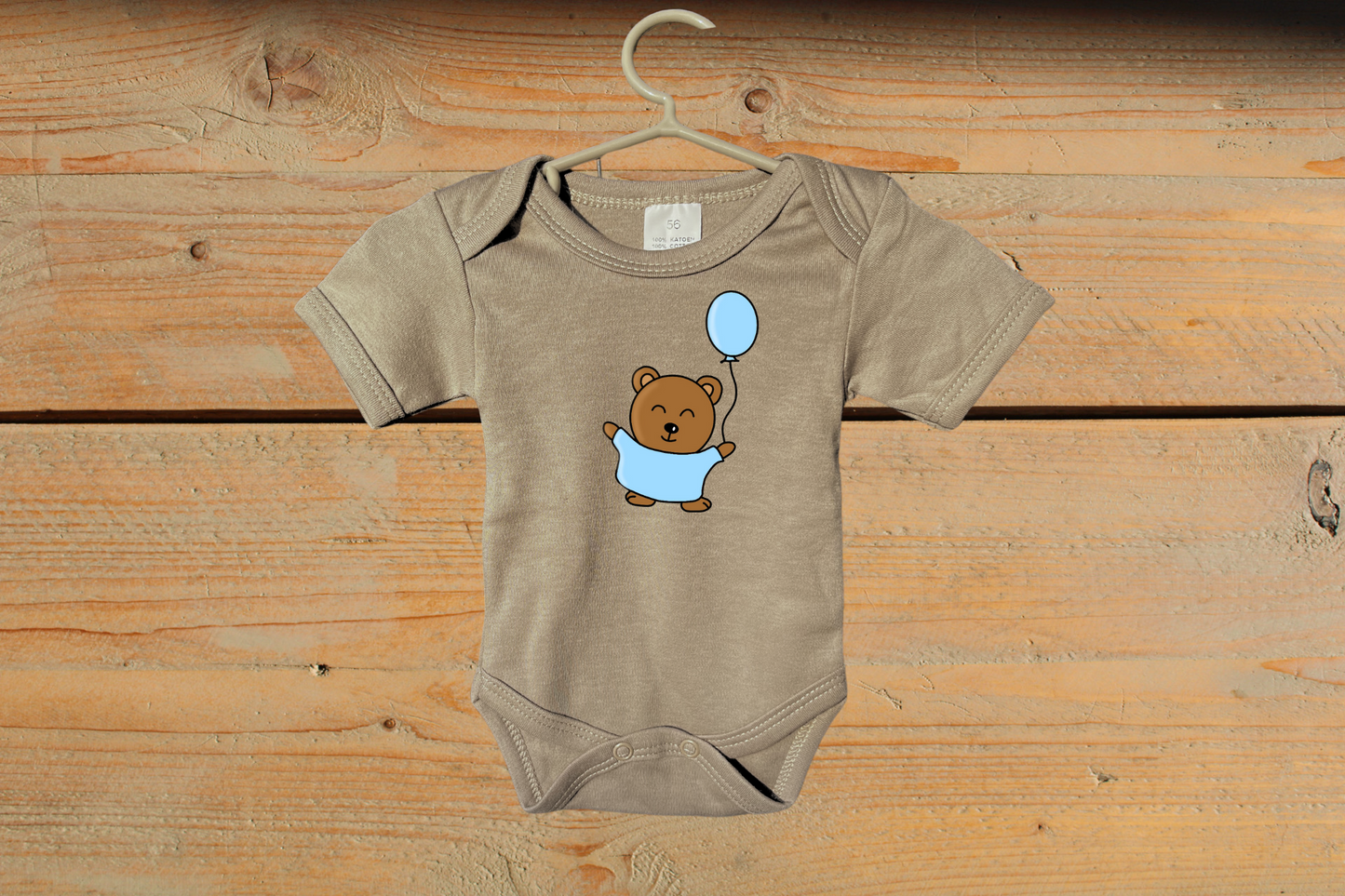 Rompertje 'Little Baby Bear' met ballon Blauw
