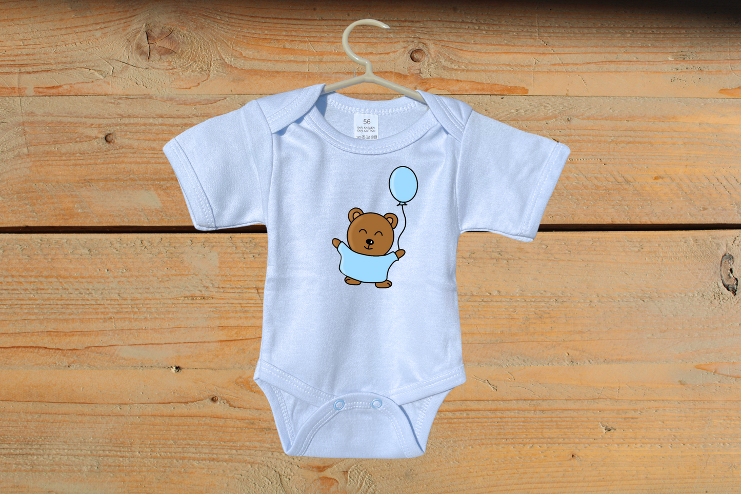 Rompertje 'Little Baby Bear' met ballon Blauw