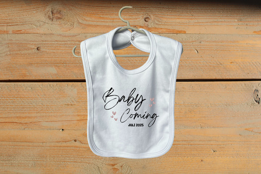 Slabbetje Aankondiging 'Baby Coming'